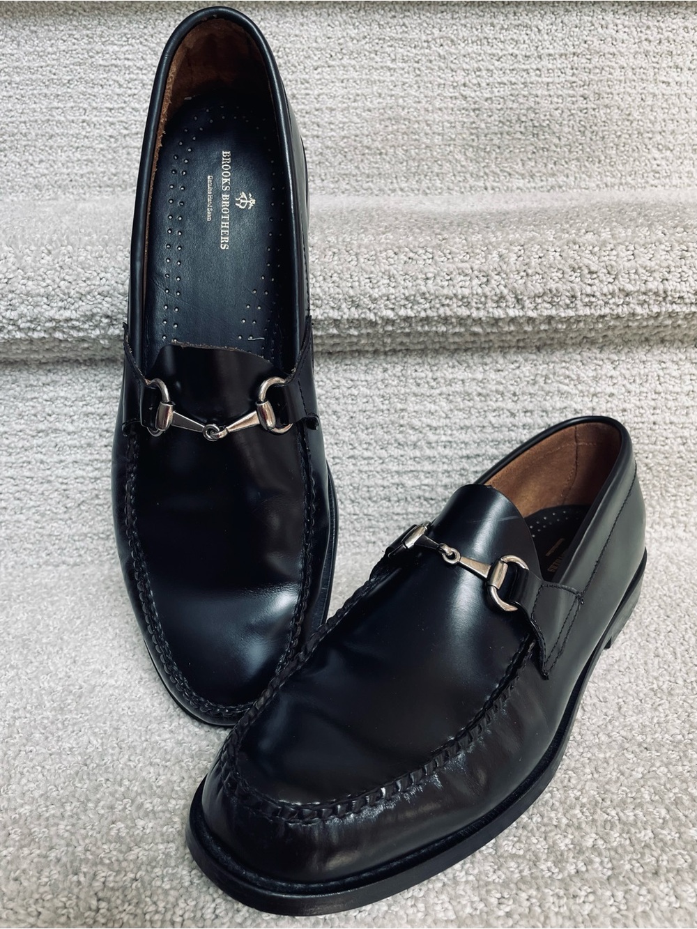 Brooks Brothers Black Leather Horsebit Loafers Men’s Size 11 Classic Office Work